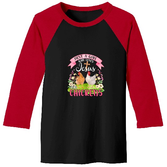 Chicken Pet Just A Girl Who Loves Jesus And Chickens Cute Baseball Tees