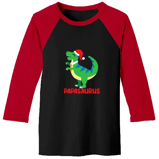 Dinosaur Pet Papasaurus TRex Matching Family Pajama PJ Christmas Baseball Tees