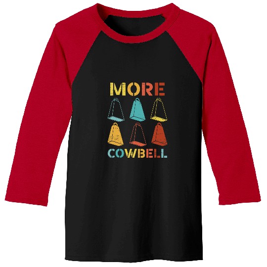 Cow Pet More Cowbell Retro Baseball Tees