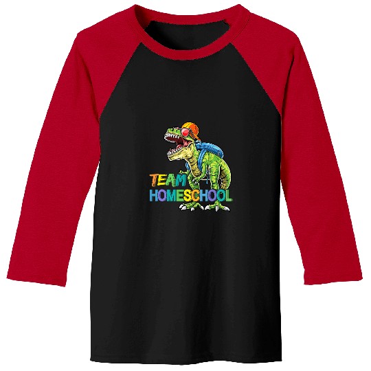 Dinosaur Pet Team Homeschool Dinosaur TRex First Day Back To School Baseball Tees
