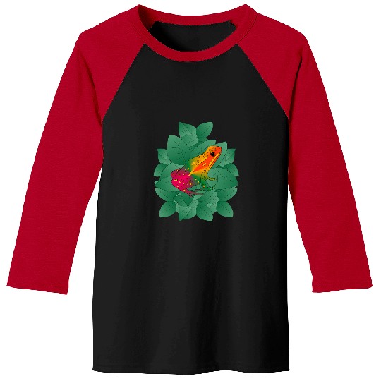 Frog Pet with Leaves Baseball Tees