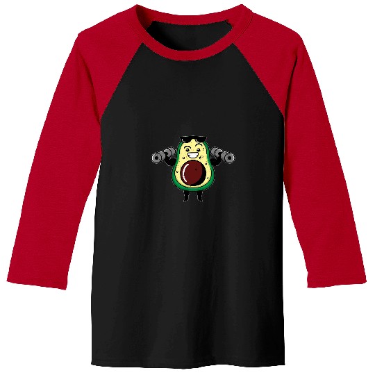 Avocado Lifting Weights Vegan Gym Fitness Workout Grunge Baseball Tees
