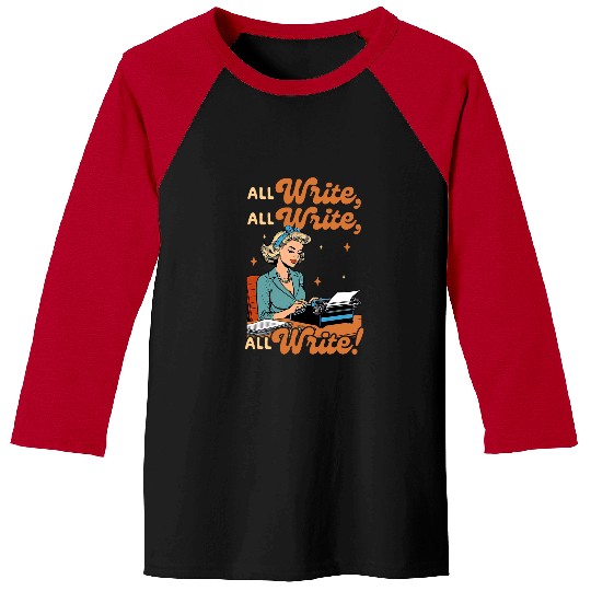 Book Fun Writer Book Author bests Writer Ever Typewriting All Write Baseball Tees