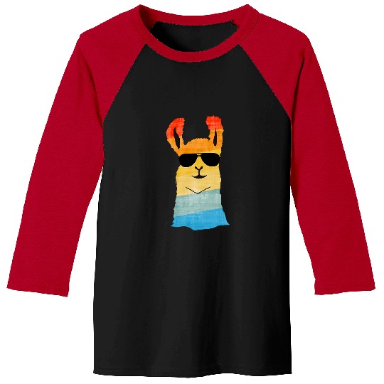 Llama Pet Rainbow Lama Alpaca with Sunglasses for Men and Women Baseball Tees