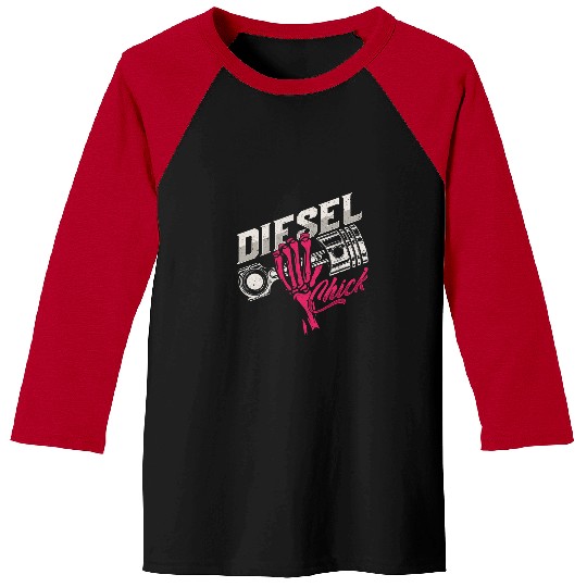 Truck Fun Womens Diesel Chick Trucker Highway Truck Driver Asphalt Cowboy Baseball Tees