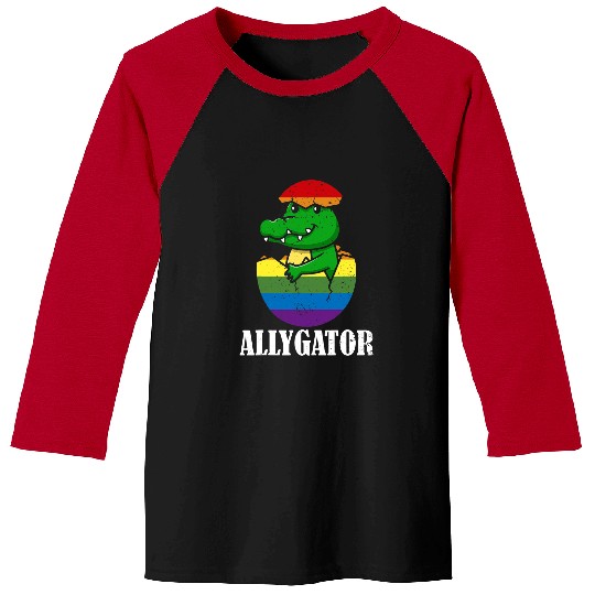 Alligator Pet LGBT Pride Allygator LGBT Pride Flag Eggshell Alligator LGBTQ Baseball Tees
