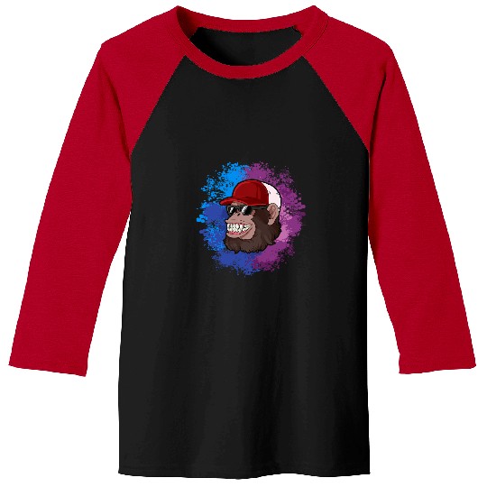 Truck Fun Cool ape with sunglasses and trucker cap chimpanzee Baseball Tees