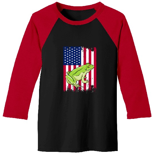 Frog Pet 4th of July American Flag Retro Patriotic vintages Baseball Tees