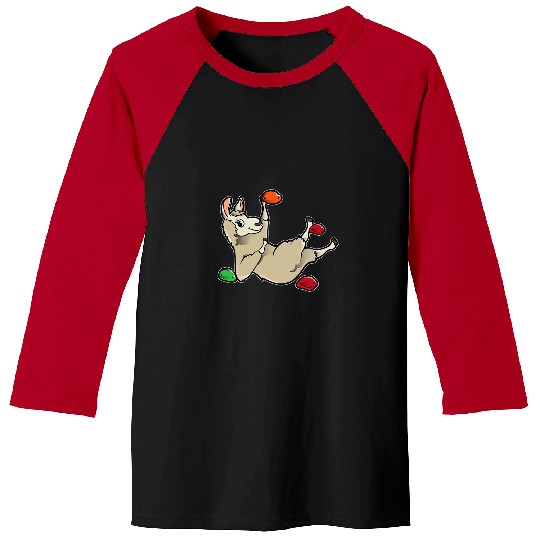 Llama Pet Funny Rock Climbing Llama Alpaca Climber Bouldering Climb Climb Baseball Tees