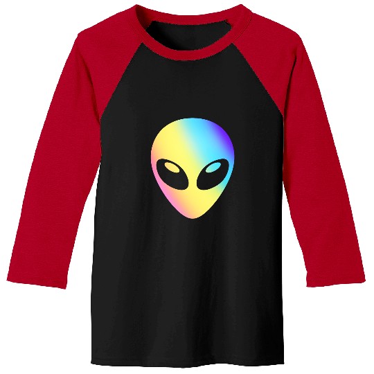 Aliens UFO Trippy Alien Hippie Sun Face Baseball Tees