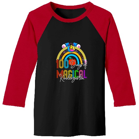 Unicorn Pet 100 Days of School Kindergarten Magical Rainbow Baseball Tees