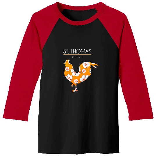 Chicken Pet St Thomas USVI Flower Hibiscus Chicken Lover Souvenir 8 Baseball Tees