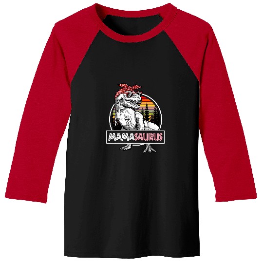 Dinosaur Pet Mamasaurus TRex Dinosaur Funny Mom Saurus Family Matching Baseball Tees