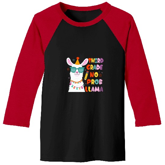 Llama Pet Third Team rd Grade Teacher No Prob Llama Back To School Baseball Tees