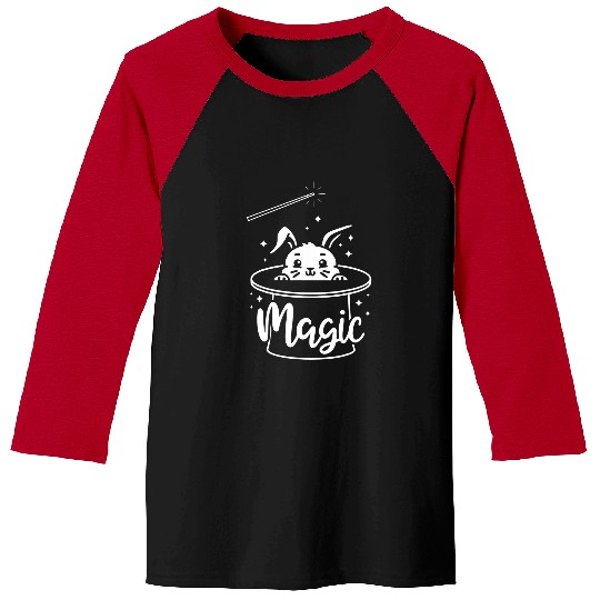 Funny Easter Bunny Rabbit Magic Hat Wand Magician Baseball Tees