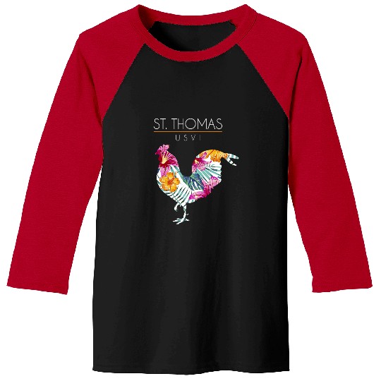 Chicken Pet St Thomas USVI Flower Hibiscus Chicken Lover Souvenir 0 Baseball Tees