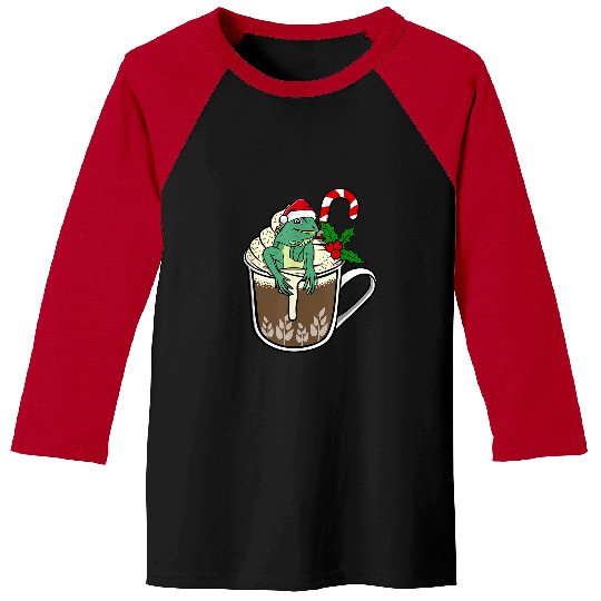 Iguana Pet Lover is sitting in Cocoa Hot Chocolate christmas drink Baseball Tees