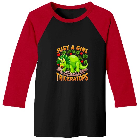 Dinosaur Pet Triceratops Dinosaur Lover Just A Girl Who Loves Triceratops Baseball Tees