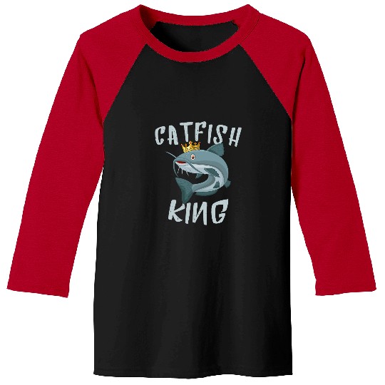 Fishing Fun Funny Catfishing Catfish King Fishing Hunters Fisher Men Dad Baseball Tees