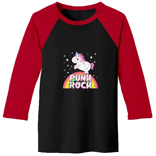 Unicorn Pet Funny Ironic Cool Unicorn Punk Rock Music Festival Baseball Tees