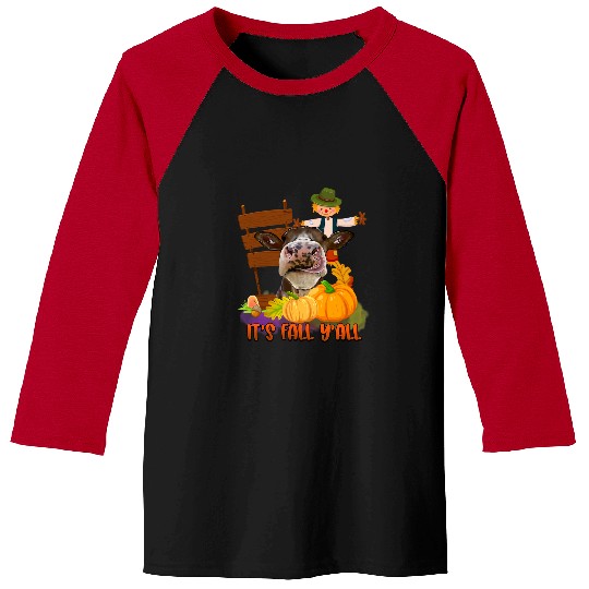 Cow Pet Fall Cow Autumn Pumpkin Scarecrow Fall Vibes 248 Baseball Tees