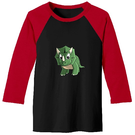 Dinosaur Pet Triceratops Cartoon Baseball Tees