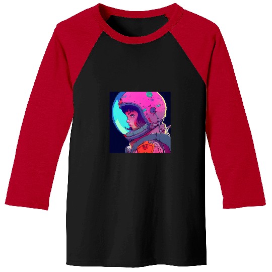 Astronaut Job Retro Synthwave Pink Astronaut Baseball Tees