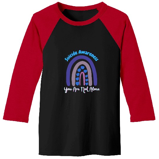 suicides Prevention 988 Ribbon Prevention Rainbow You Are Not Alone Love Baseball Tees