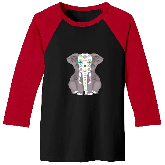 Elephant Mammal Sugar Skull Elephant Animal Whisperer Zookeeper Zoologist Baseball Tees