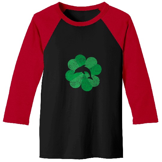 Dolphin Pet Gift St Patricks Day Four Leaf Clover Lucky Baseball Tees