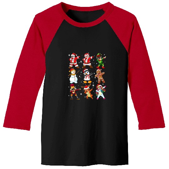 Penguin Pet Team Santa Mrs Claus Penguin Elf Christmas Kids Boys 74 Baseball Tees