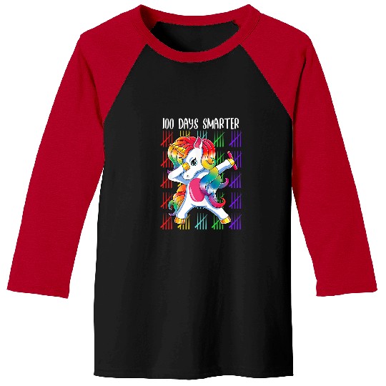 Unicorn Pet 100th Day Of School Teacher 100 Days Smarter Rainbow Unicorn 345 Baseball Tees
