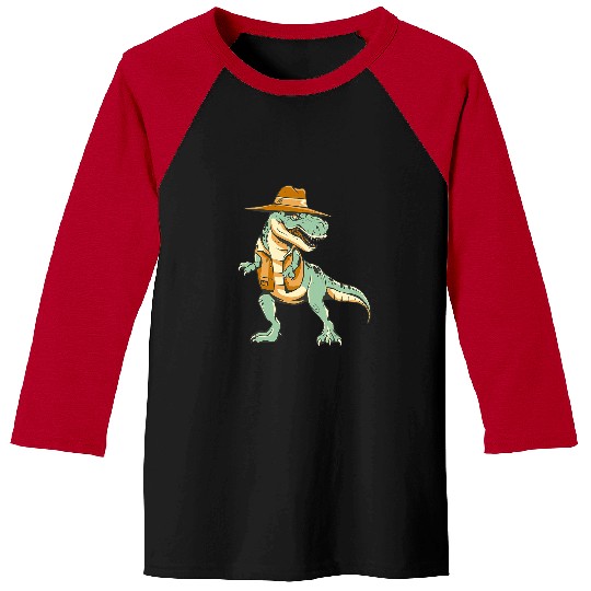 Dinosaur Pet Tyrannosaurus rexs Dinosaur Adventurer With Hat Baseball Tees