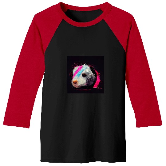 Guinea Pig Pet Punk Rock Guinea Pig In A Leather Jacket Baseball Tees