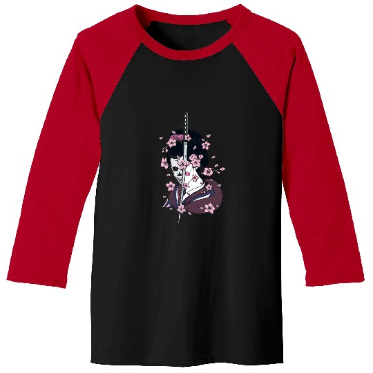 Japanese Geisha with Geisha and Cherry Blossom and Sakura 22 Baseball Tees