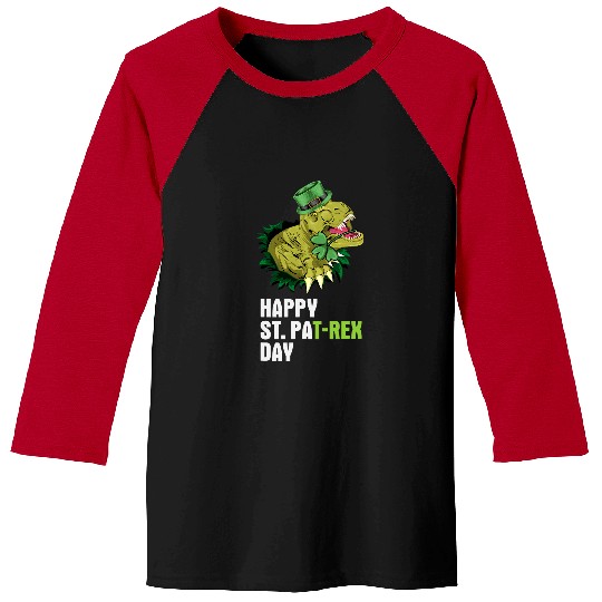 Dinosaur Pet St Patricks Day Happy St PaTREX Funny Dinosaur Rip Baseball Tees
