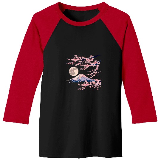 Japanese Sakura Garden Geisha Mount Fuji Cherry Blossom 26 Baseball Tees