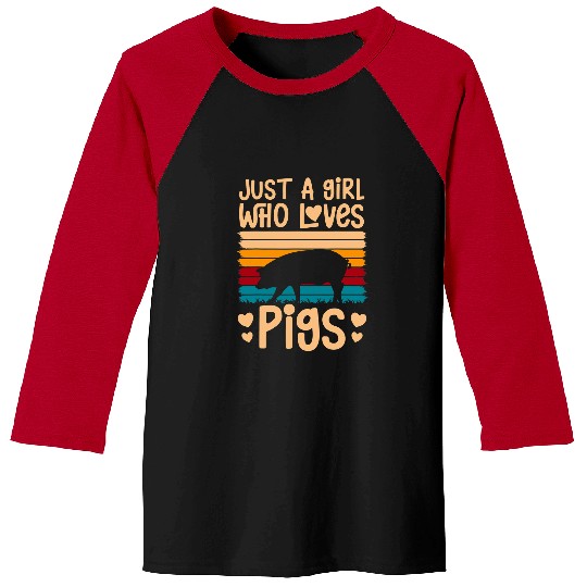 Pig Pet Just a Girl who loves Pigs Harvest Farming Barn Cattle 199 Baseball Tees