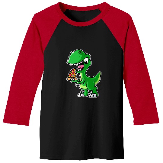 Dinosaur Pet Tyrannosaurus Eating Pizza Lovers 2 Baseball Tees