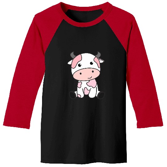 Cow Pet Strawberry Cow Cute Pink Strawberry Cow Kawaii Baseball Tees