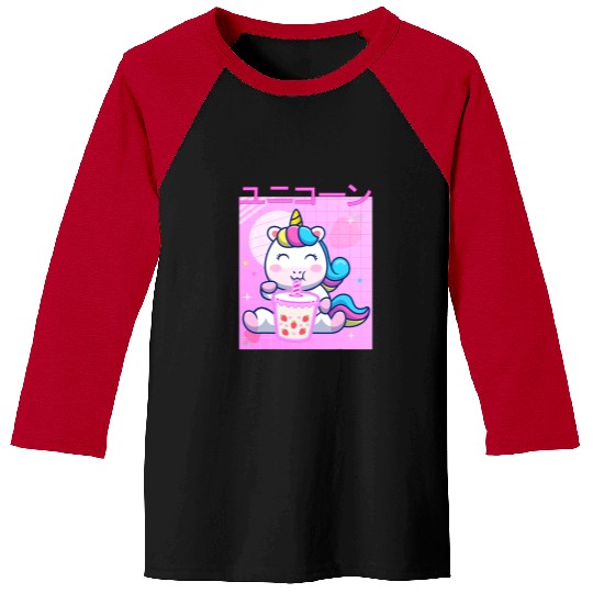 Unicorn Pet Funny Unicorn Girl Retro 90s Japanese Kawaii Strawberry Milk Baseball Tees