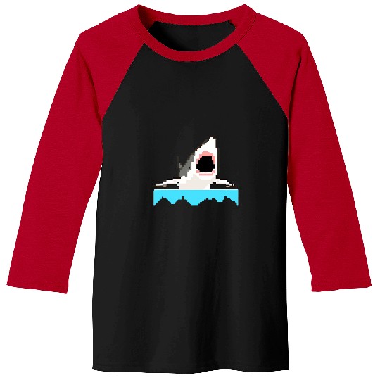 Shark Pet Pixel Art Pixel Shark Scuba Diving Retro Gamer 15 Baseball Tees