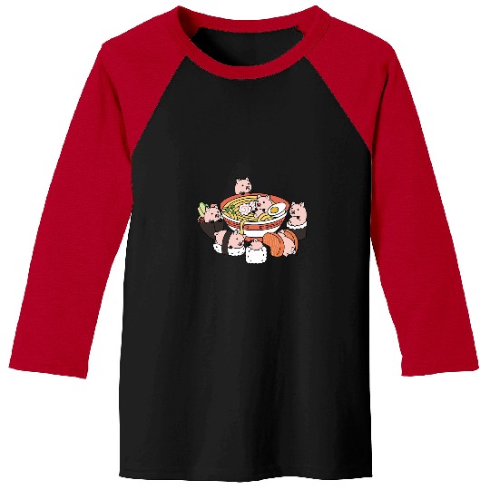 Pig Pet Ramen Sushi Mini Pig Pet Baseball Tees