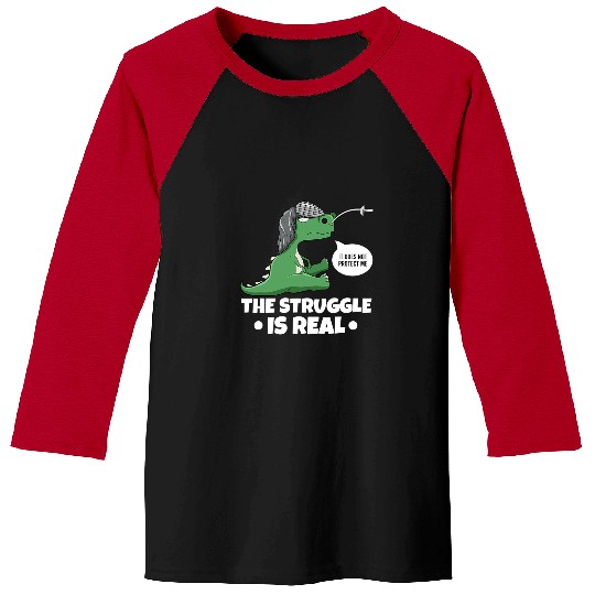 Dinosaur Pet The Struggle Is Real swords Fighting Fencer Dinosaur Fencing Baseball Tees