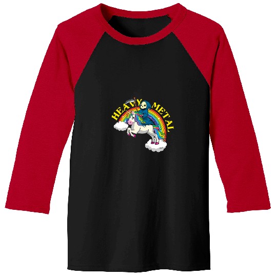 Unicorn Pet Skeletons Grim Unicorn Rainbow Heavy Rock Music Lover Metal Baseball Tees