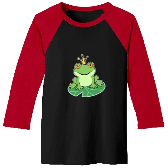 Frog Pet Cute King Frog Toad with a Crown Baseball Tees