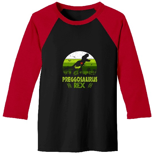 Dinosaur Pet Preggosaurus rexs Mamasaurus Dinosaur Pregnancy Announcement Baseball Tees
