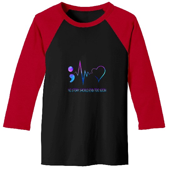 suicides Prevention 988 Ribbon no story should end soon suicides awareness depression mental Baseball Tees
