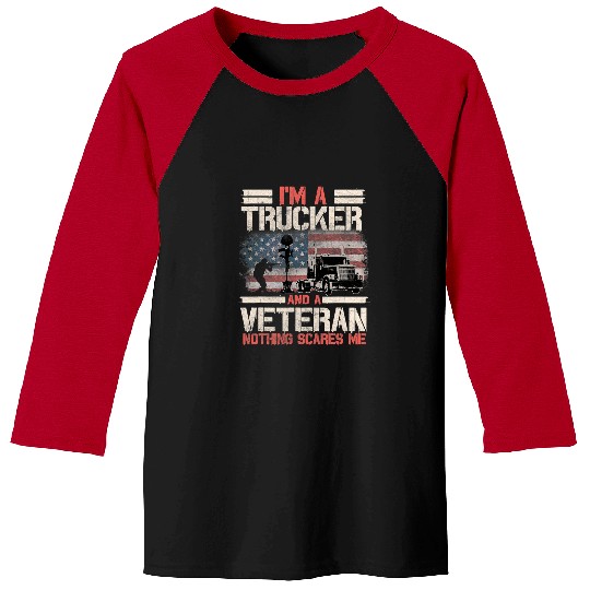 Truck Fun Trucker Gifts Tractor Trailer Truck 18 Wheeler US Veteran 1 Baseball Tees