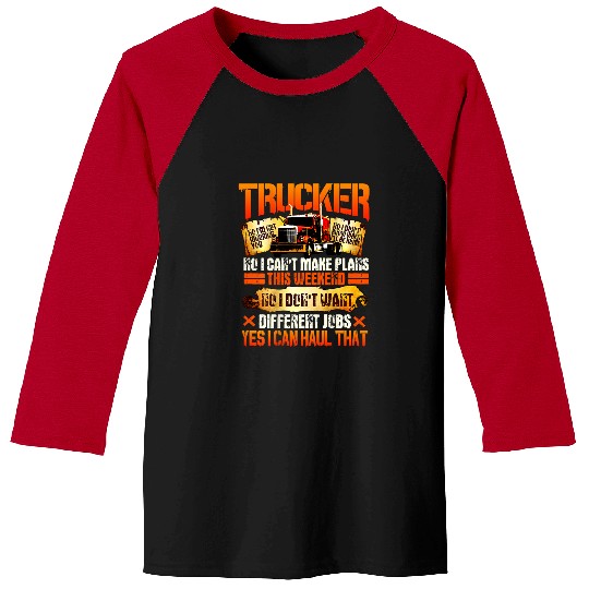 Truck Fun Trucker Gifts Tractor Trailer 18 Wheeler Design On Back 10 Baseball Tees